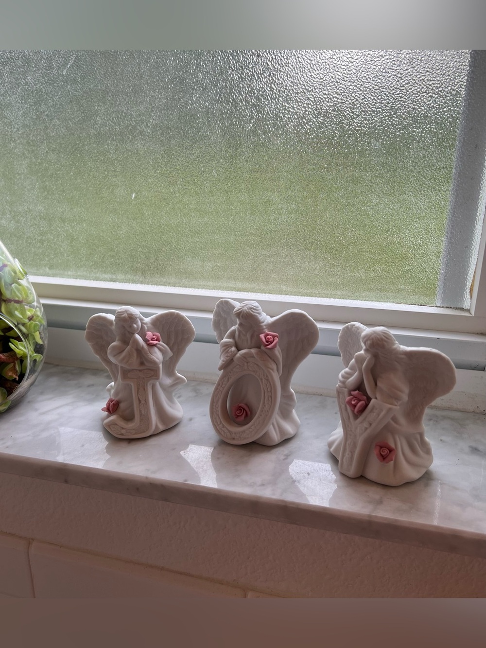 Angels with Roses Each With Its own Letter Spell JOY